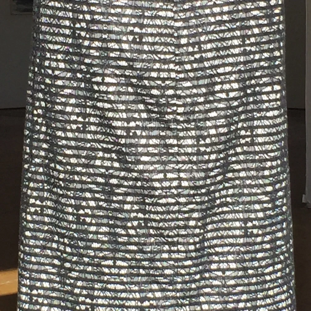 Black/white lace A-line skirt